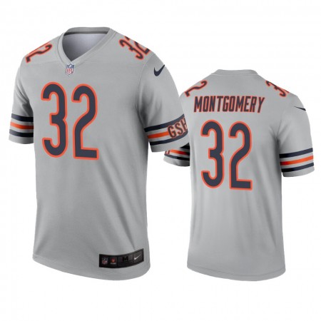 Maillot Homme Chicago Bears David Montgomery 32 Silver Inverted Legend